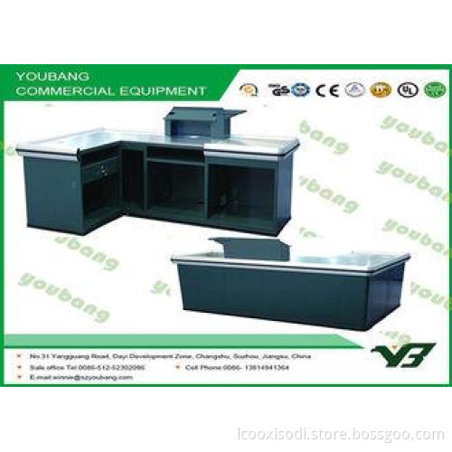 Multifunctional Stainless Metallic supermarket cashier cou
